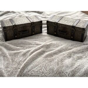 Vintage Egyptian Hieroglyph Decorative Storage Boxes Set of 2